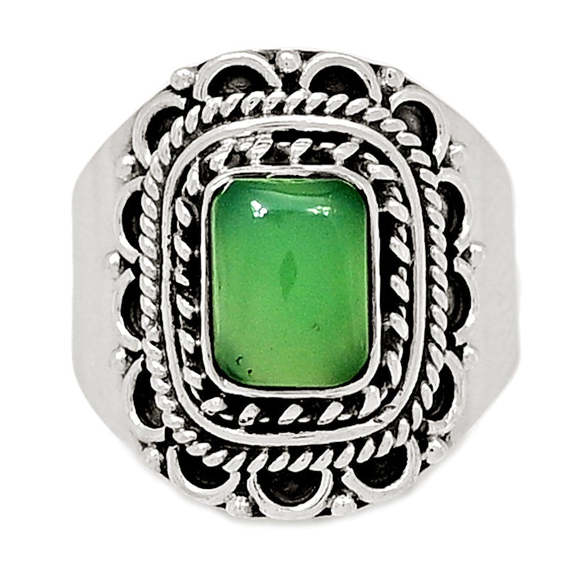 6*8 MM Fine Filigree - Chrysoprase Ring - CRPR801