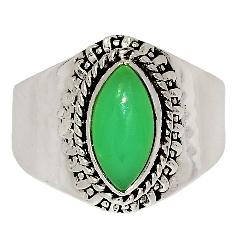 5*10 MM - Fine Filigree - Chrysoprase Ring - CRPR809