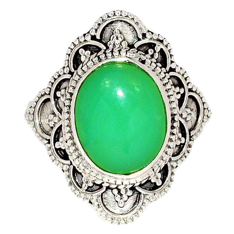 10*12 MM - Fine Filigree - Chrysoprase Ring - CRPR811