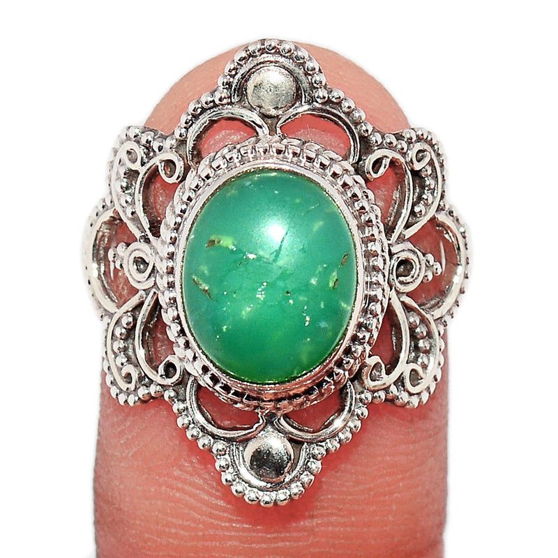 Fine Filigree - Chrysoprase Ring - CRPR834