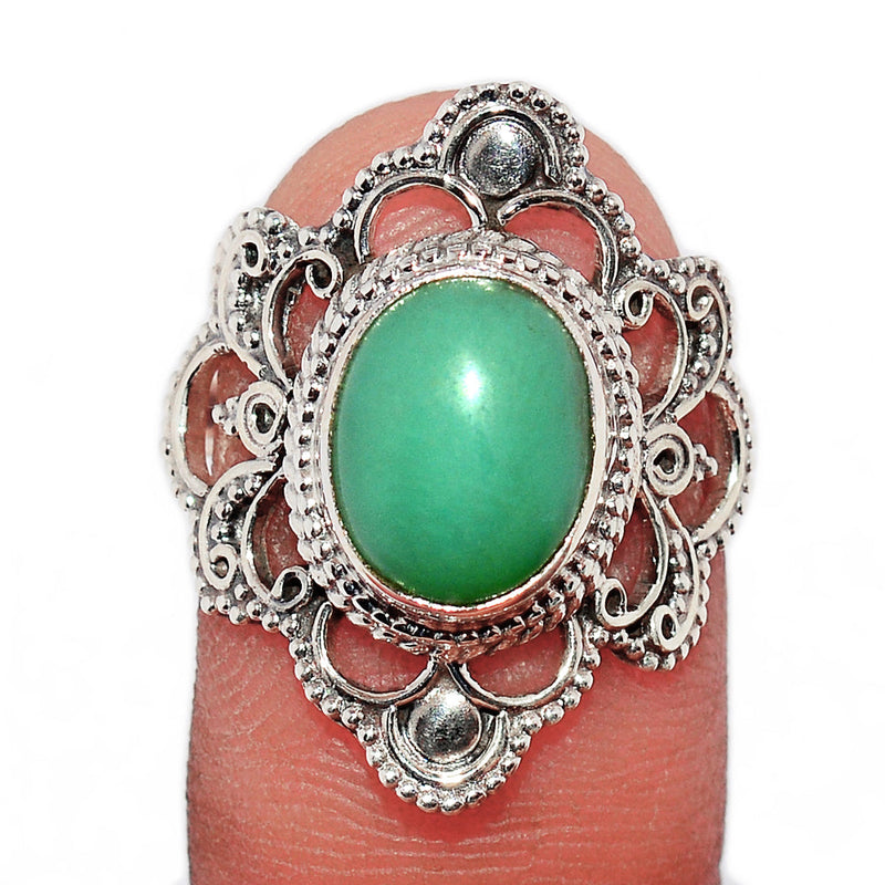 Fine Filigree - Chrysoprase Ring - CRPR836