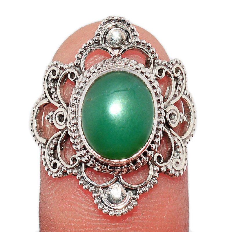 Fine Filigree - Chrysoprase Ring - CRPR842