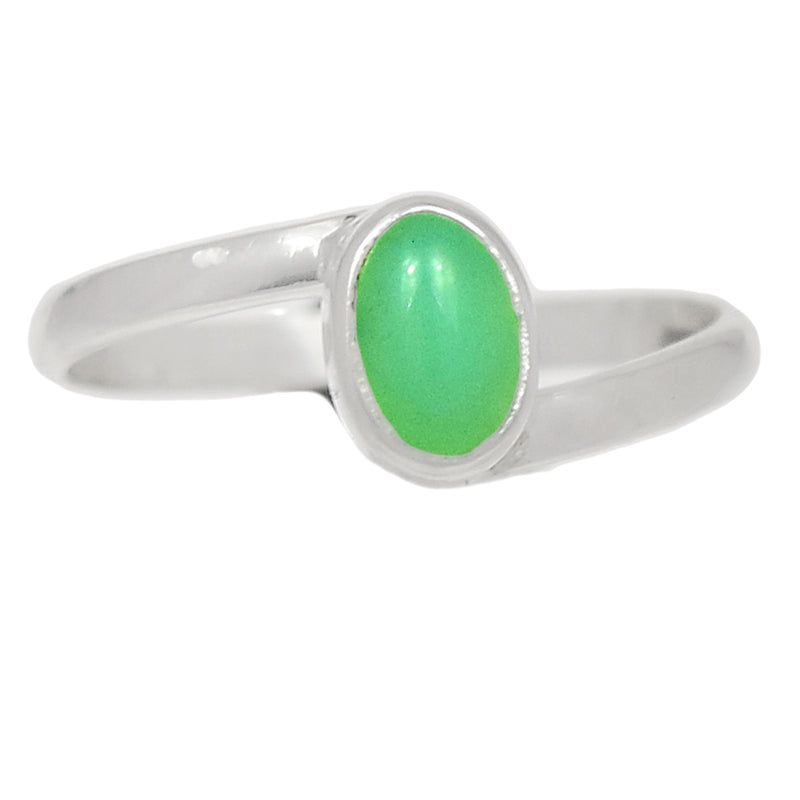 Small Plain - Chrysoprase Ring - CRPR944