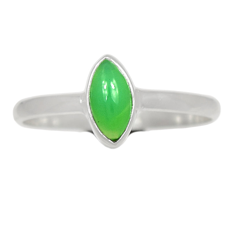 Small Plain - Chrysoprase Ring - CRPR945