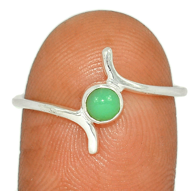 Small Plain - Chrysoprase Ring - CRPR955