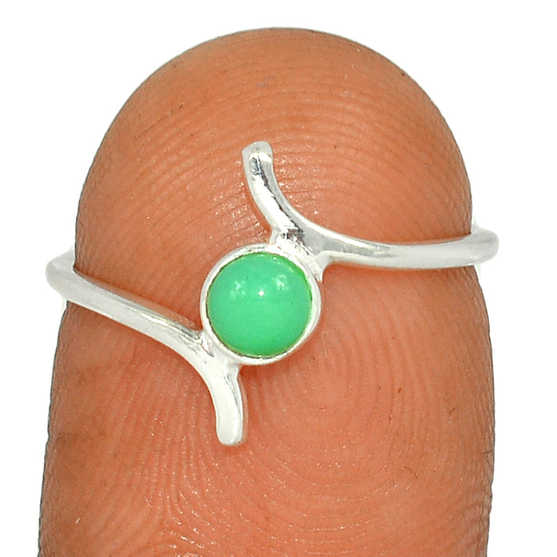 Small Plain - Chrysoprase Ring - CRPR960