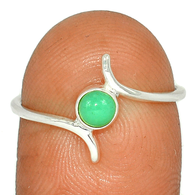 Small Plain - Chrysoprase Ring - CRPR966