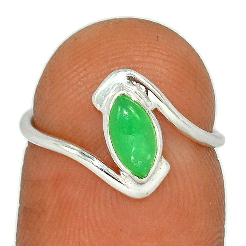 Small Plain - Chrysoprase Ring - CRPR973