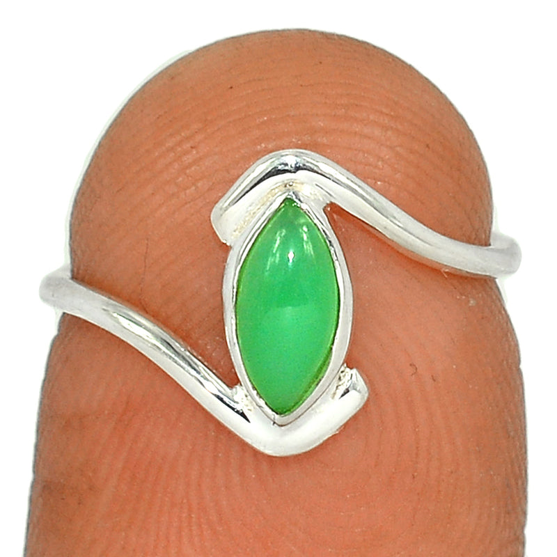 Small Plain - Chrysoprase Ring - CRPR975