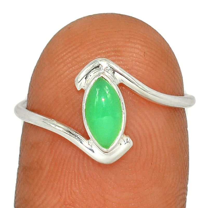 Small Plain - Chrysoprase Ring - CRPR979