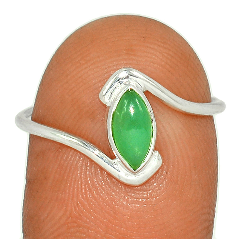 Small Plain - Chrysoprase Ring - CRPR986