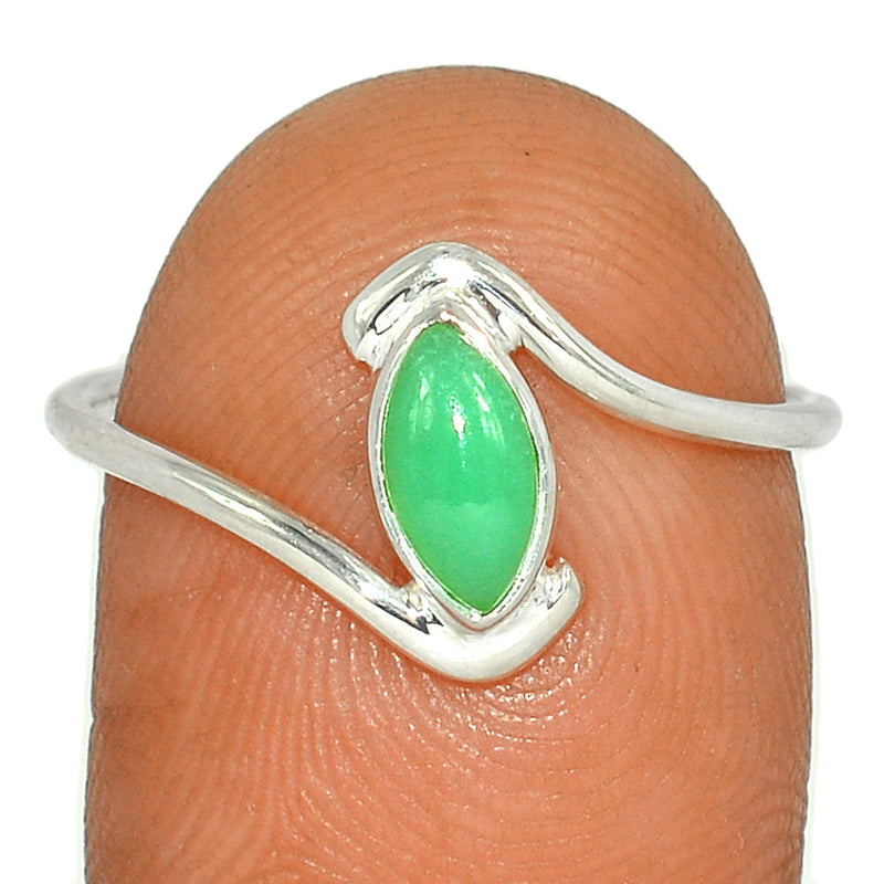 Small Plain - Chrysoprase Ring - CRPR991