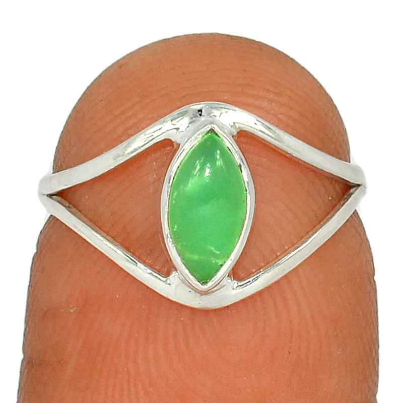 Small Plain - Chrysoprase Ring - CRPR998