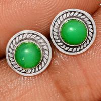 Chrysoprase Studs - CRPS157