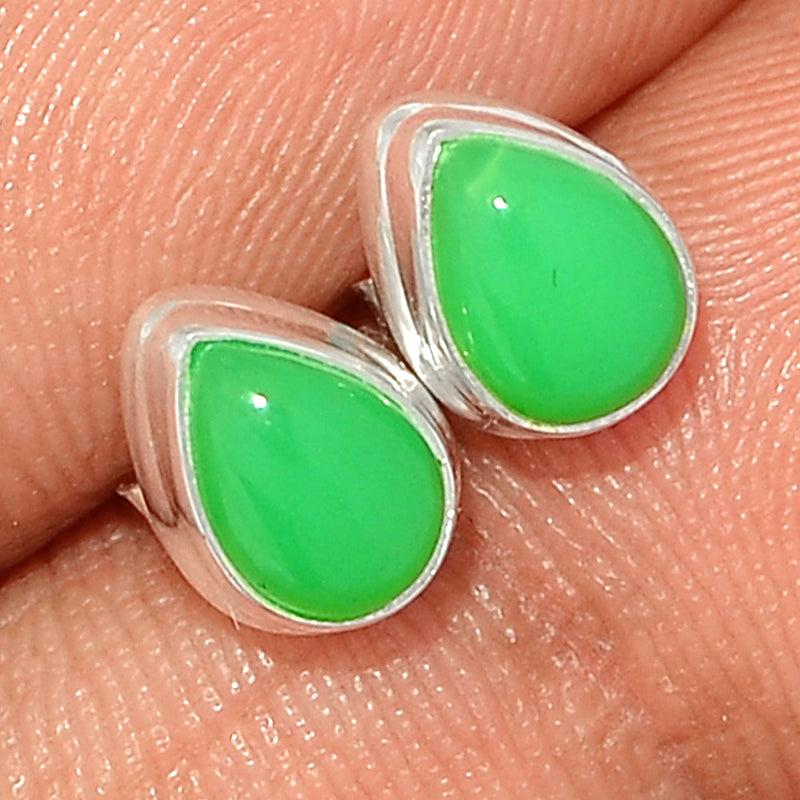 Chrysoprase Studs - CRPS364