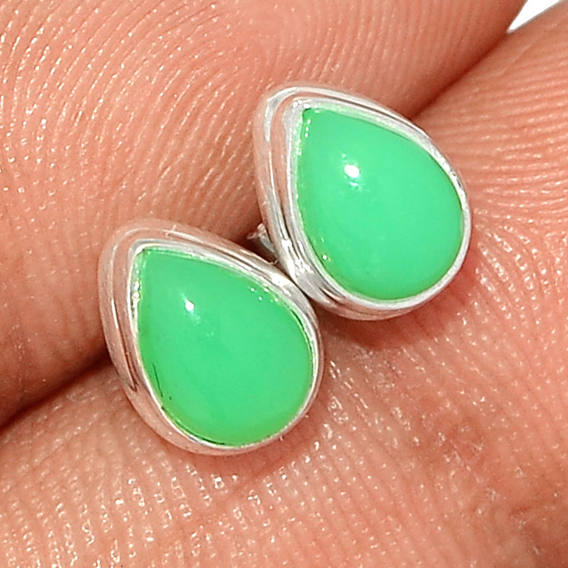 Chrysoprase Studs - CRPS366