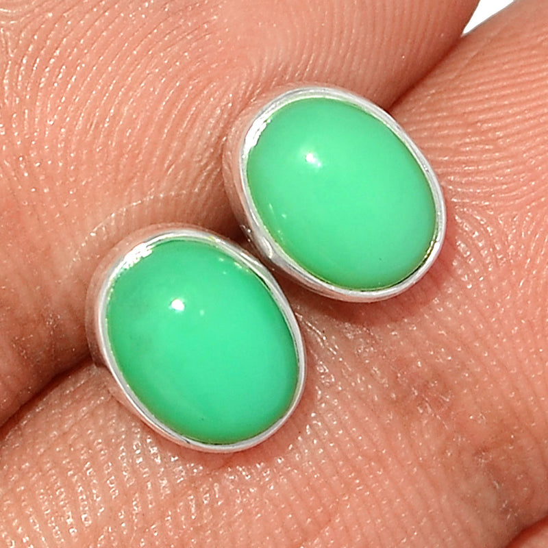 Chrysoprase Studs - CRPS369