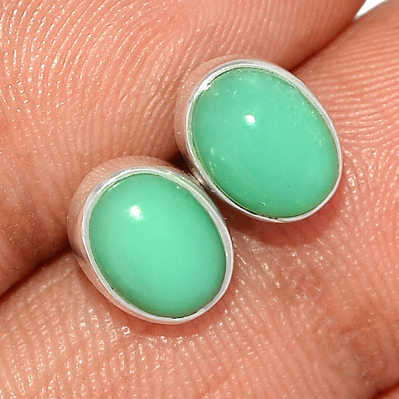 Chrysoprase Studs - CRPS372