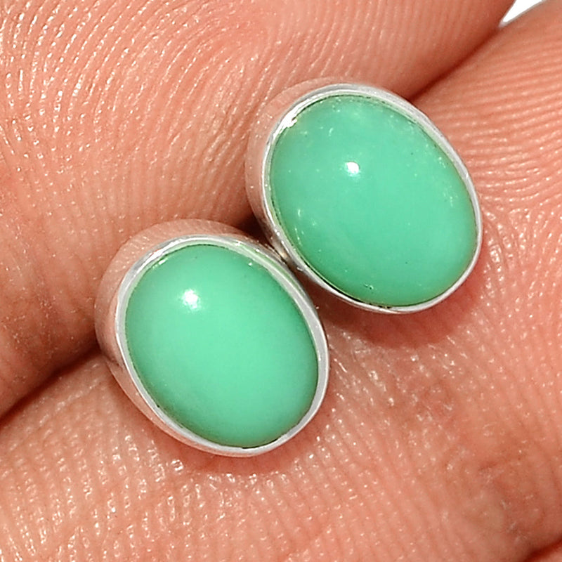 Chrysoprase Studs - CRPS372