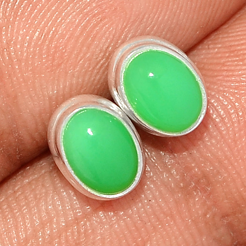 Chrysoprase Studs - CRPS385