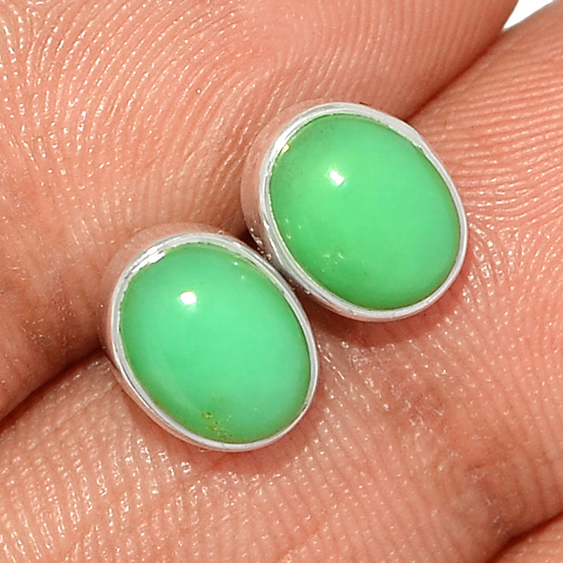 Chrysoprase Studs - CRPS388