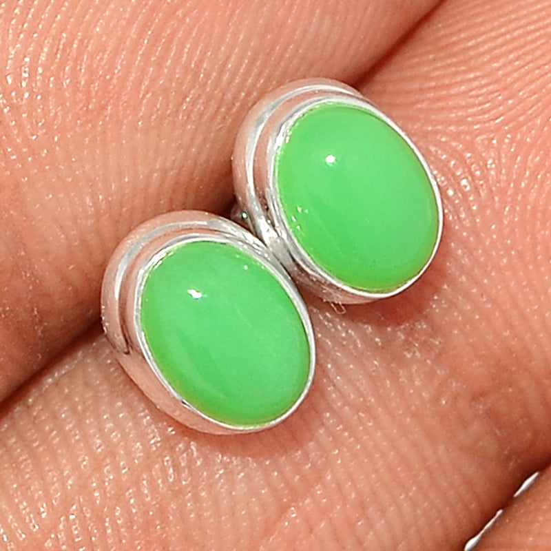 Chrysoprase Studs - CRPS395