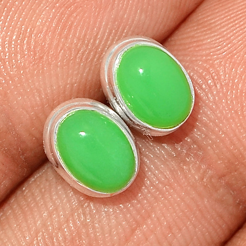 Chrysoprase Studs - CRPS396