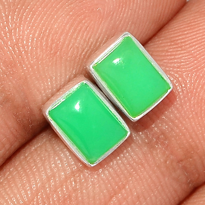 Chrysoprase Studs - CRPS402