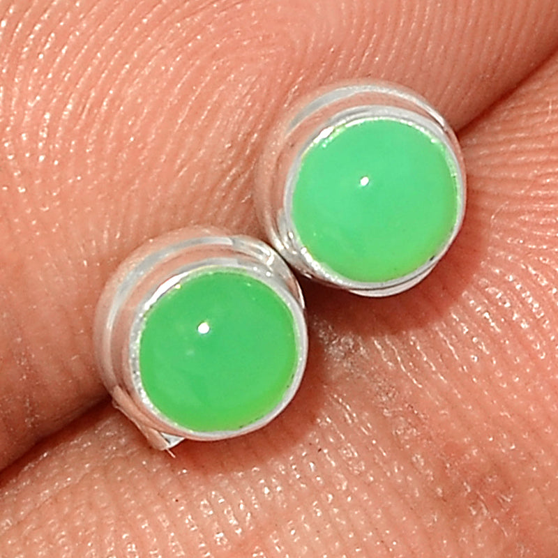 Chrysoprase Studs - CRPS403