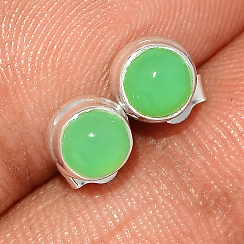 Chrysoprase Studs - CRPS412