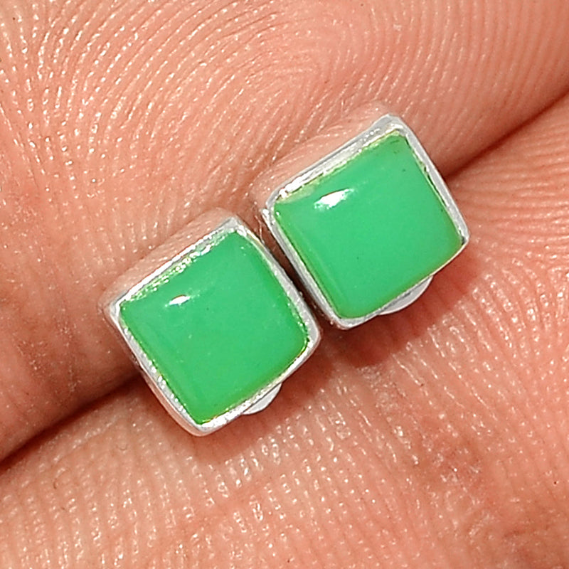 Chrysoprase Studs - CRPS414