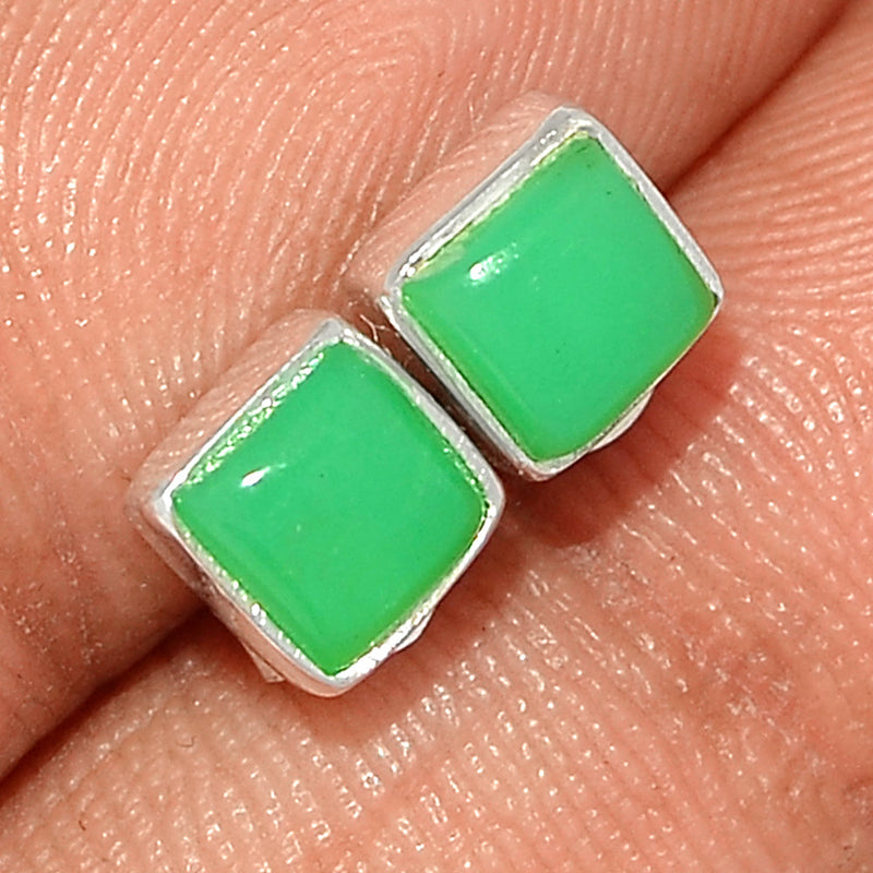 Chrysoprase Studs - CRPS415