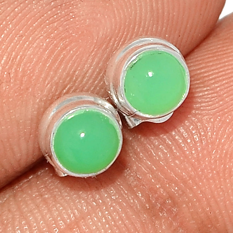 Chrysoprase Studs - CRPS422