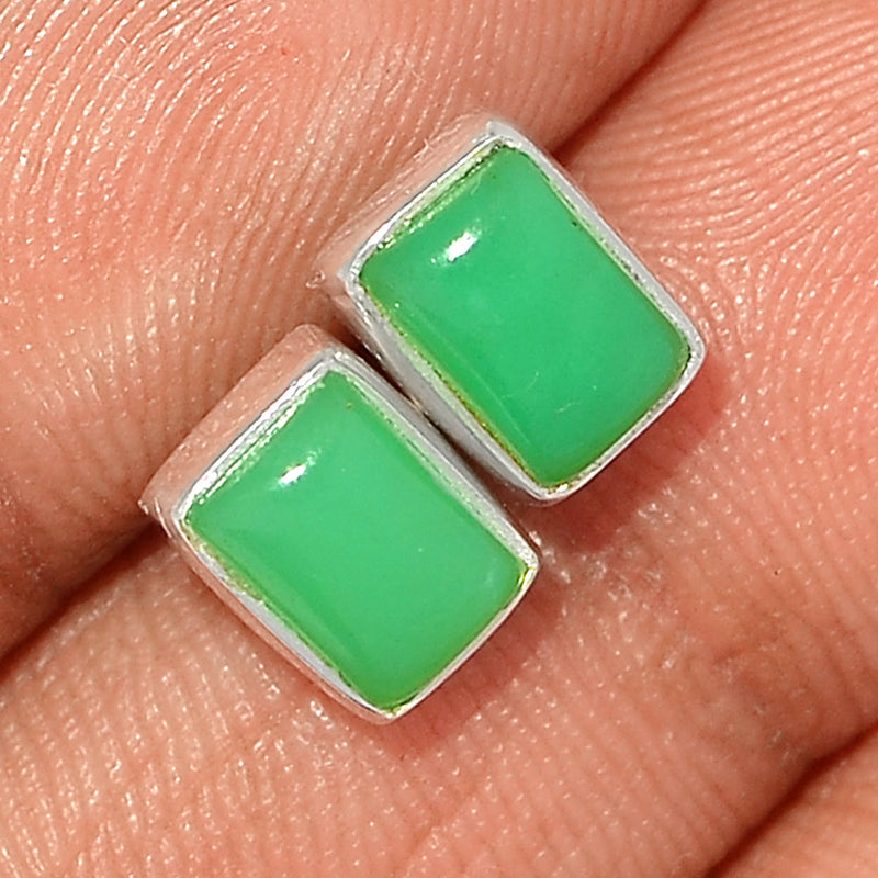 Chrysoprase Studs - CRPS429