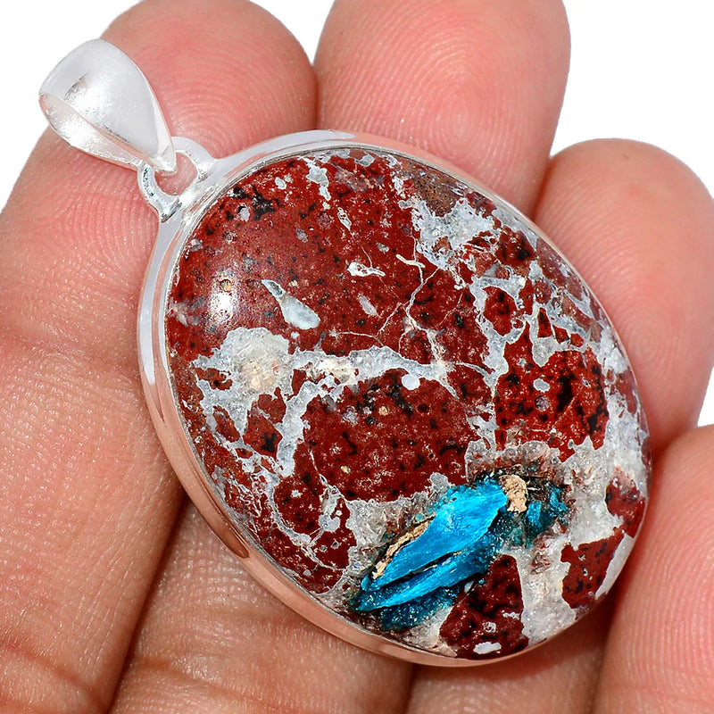 1.8" Cavansite Crystal Cabochon Pendants - CSCP35