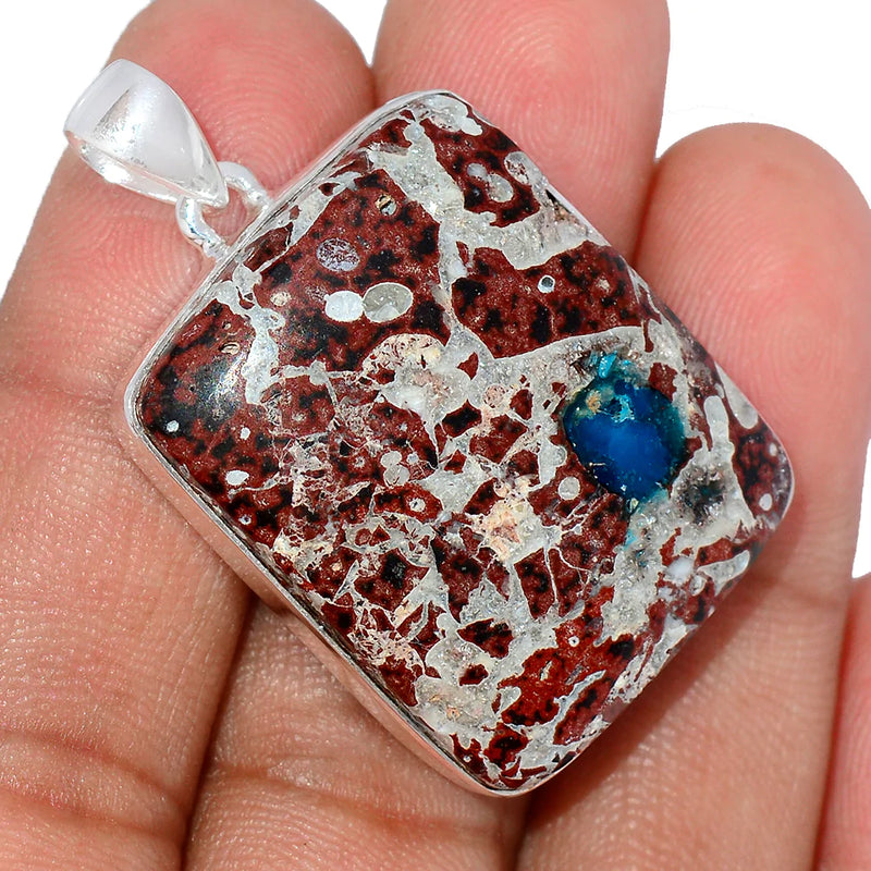 1.6" Cavansite Crystal Cabochon Pendants - CSCP36