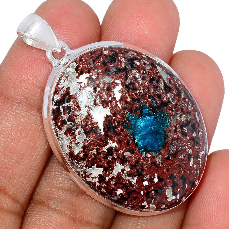 2" Cavansite Crystal Cabochon Pendants - CSCP39