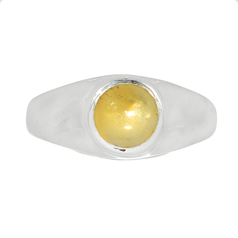 Solid - Citrine Cabochon Ring - CTCR1012