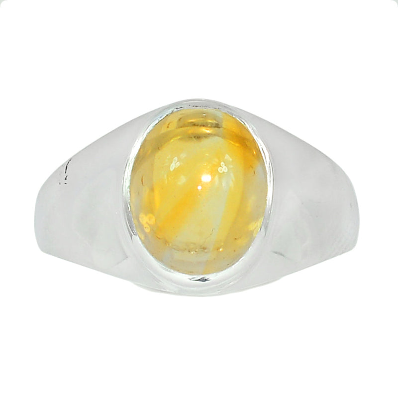 Solid - Citrine Cabochon Ring - CTCR1013