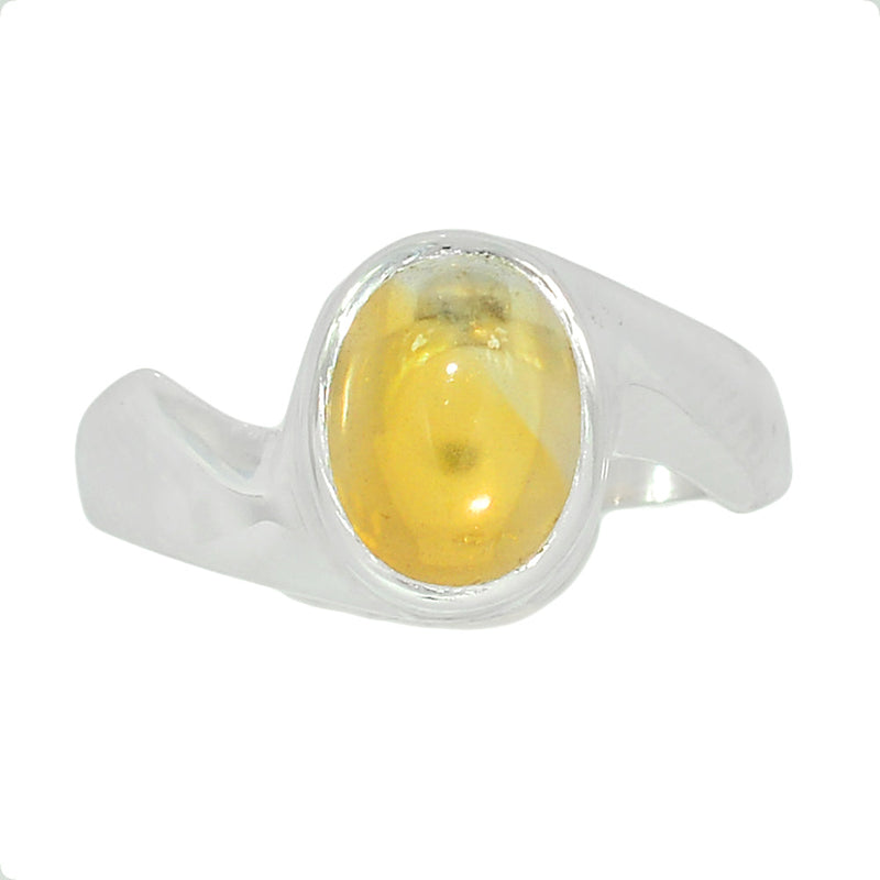 Solid - Citrine Cabochon Ring - CTCR1019