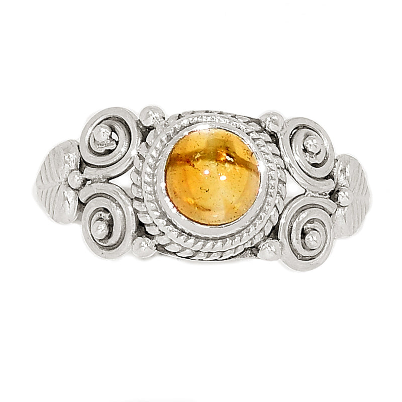 Small Filigree - Citrine Cabochon Ring - CTCR1029