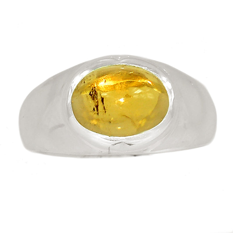 Solid - Citrine Cabochon Ring - CTCR1059