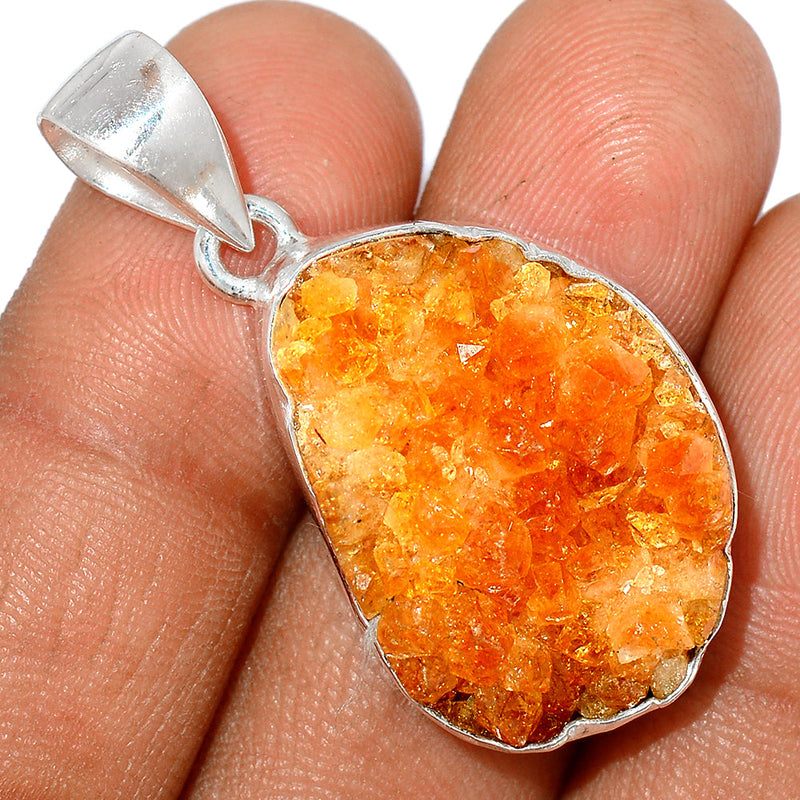 1.8" Citrine Druzy Pendants - CTDP600