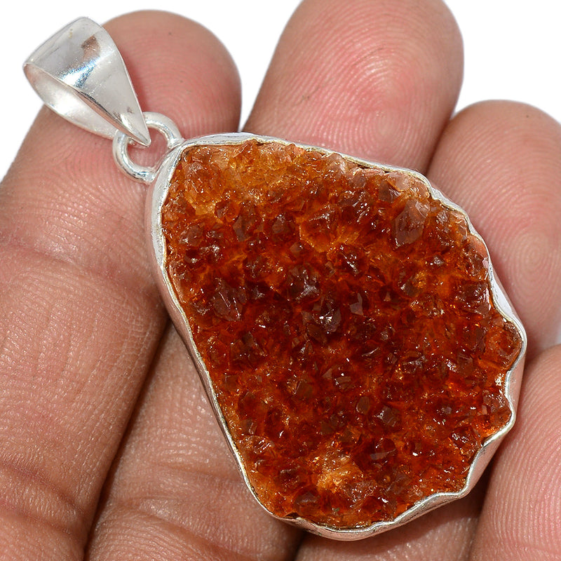 1.6" Citrine Druzy Pendants - CTDP615