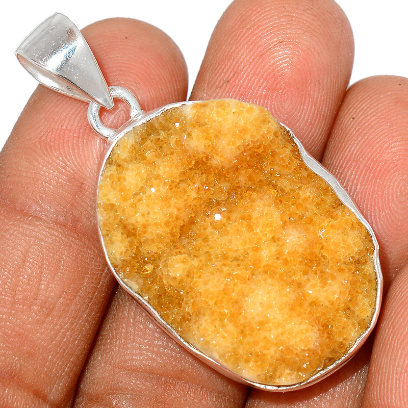 1.5" Citrine Druzy Pendants - CTDP616