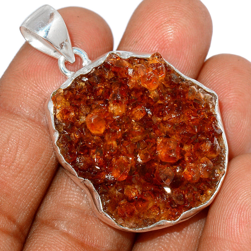 1.6" Citrine Druzy Pendants - CTDP618