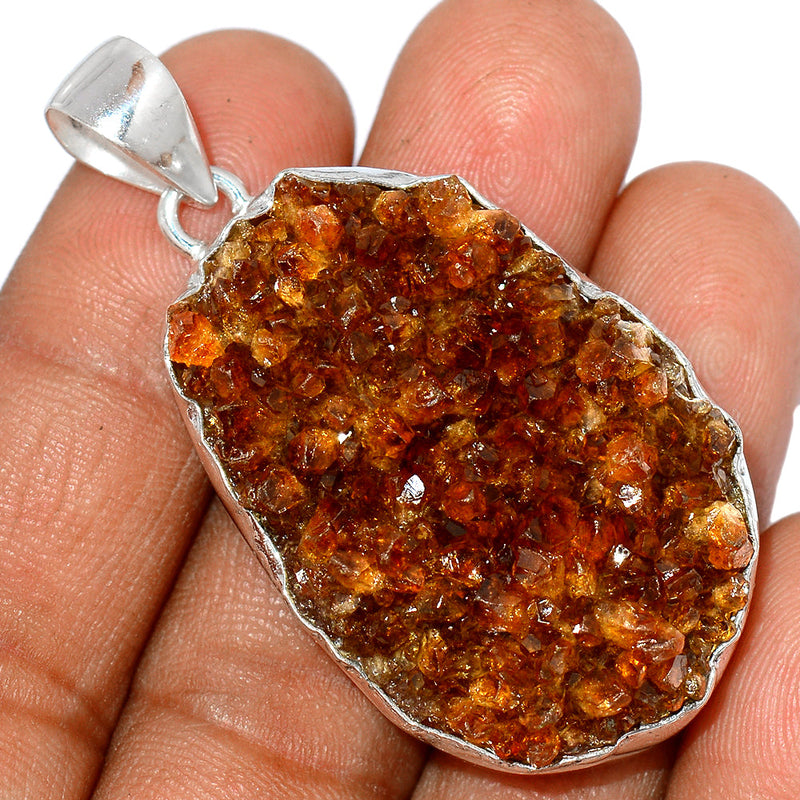2.1" Citrine Druzy Pendants - CTDP624
