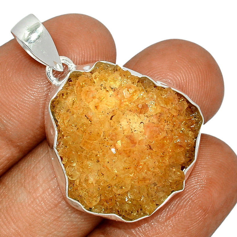 1.6" Citrine Druzy Pendants - CTDP635