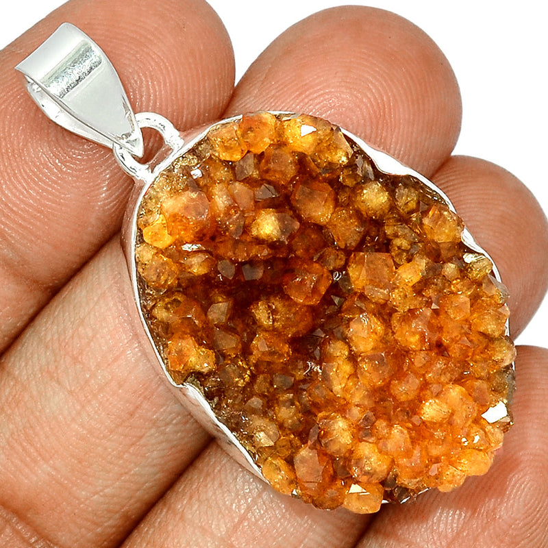 2" Citrine Druzy Pendants - CTDP637