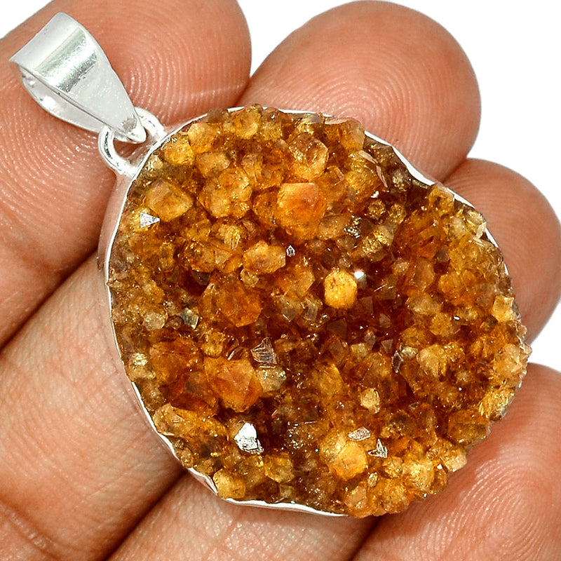 2" Citrine Druzy Pendants - CTDP638